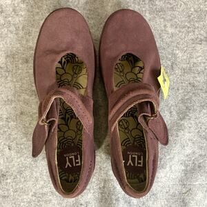 Fly London Mary Jane Wedge Heel Plum Berry Wine, EU Size 39 US Size 8 Whimsygoth